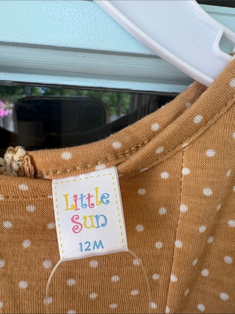 Kids Polka Dot One-Piece Bodysuit - Mustard